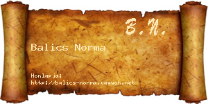 Balics Norma névjegykártya